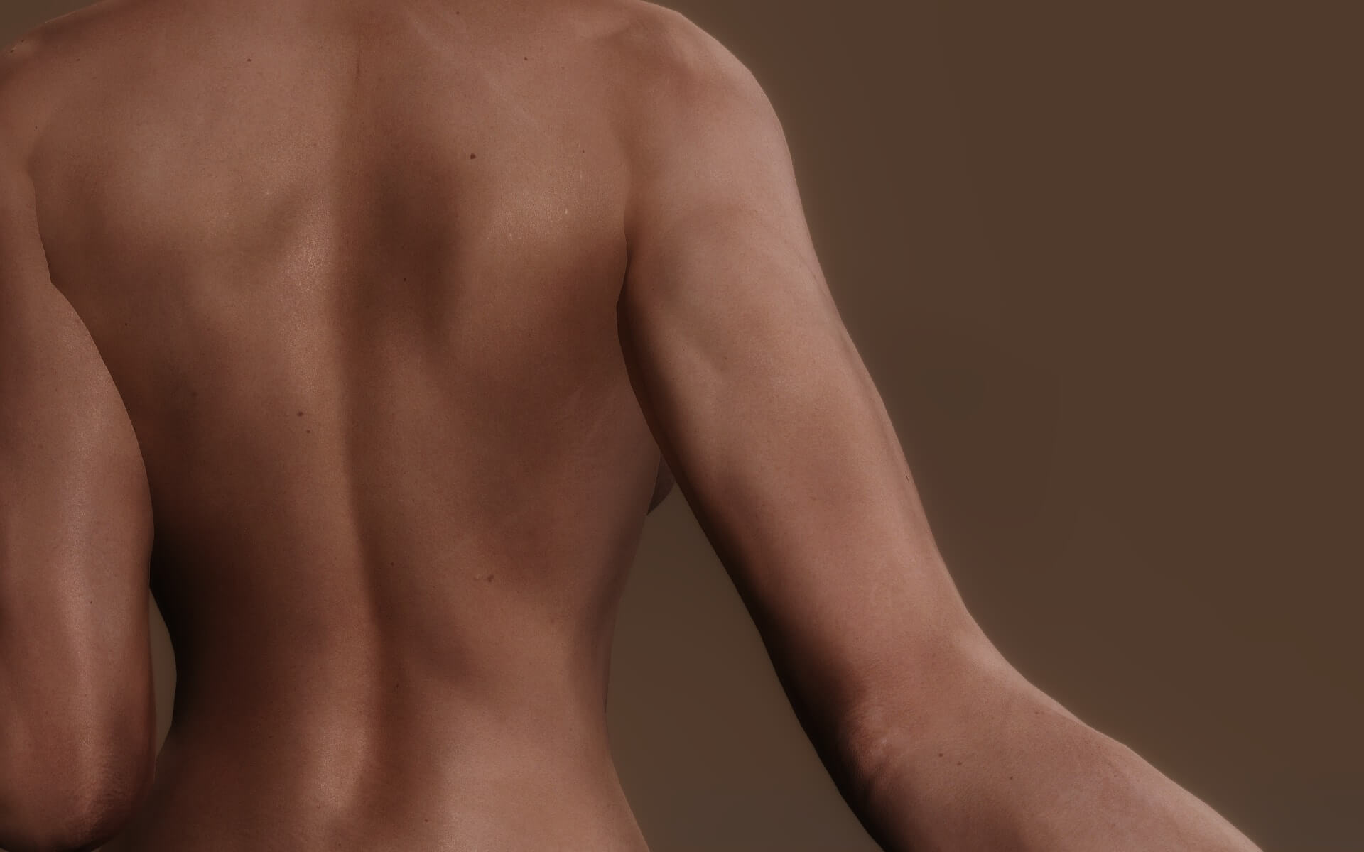 Чуть ниже спины. Кожа тела. Красивые женские части тела. Тело со спины.